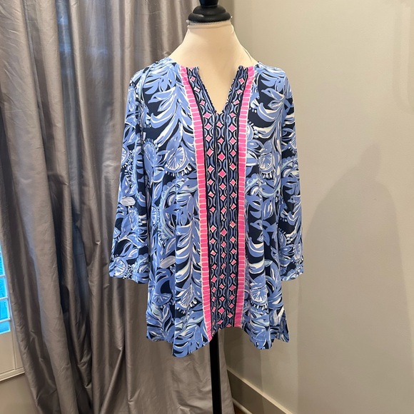 Lilly Pulitzer Karina Tunic High Tide You’re The Zest Chilly Lilly XL - Picture 2 of 5